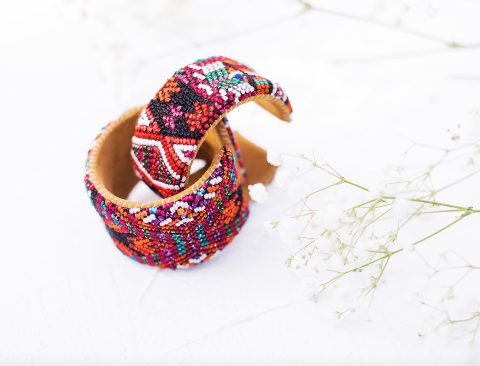 Fiesta Shimmer Huipil Embroidered Cuff