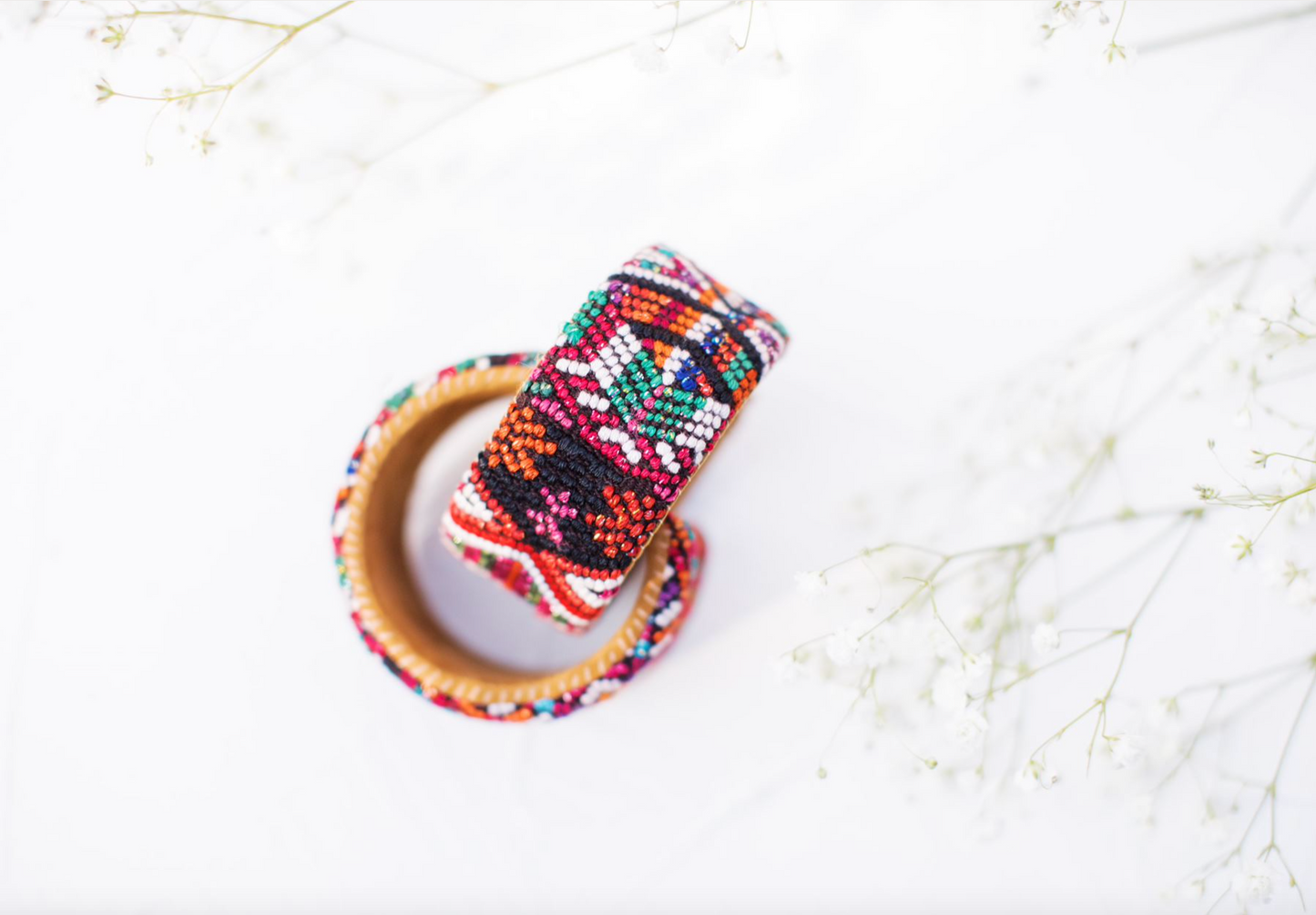 Fiesta Shimmer Huipil Embroidered Cuff