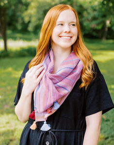 Lavender Fields Tassel and Snap Scarf