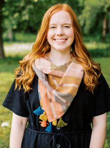 Afternoon Glow Tassel and Snap Scarf