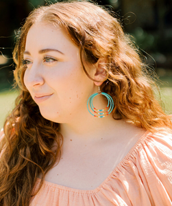 Triple Hoop Beaded Earrings