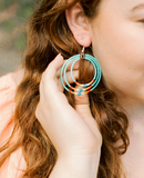 Triple Hoop Beaded Earrings