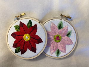 Embroidered Poinsettia Ornament