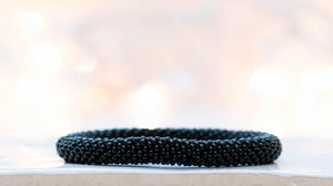 Crochet Beaded Bracelet- Black