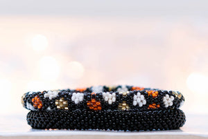Crochet Beaded Bracelet- Black